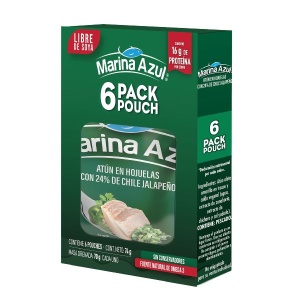 Marina azul atún con chile jalapeño 4 pack 74g