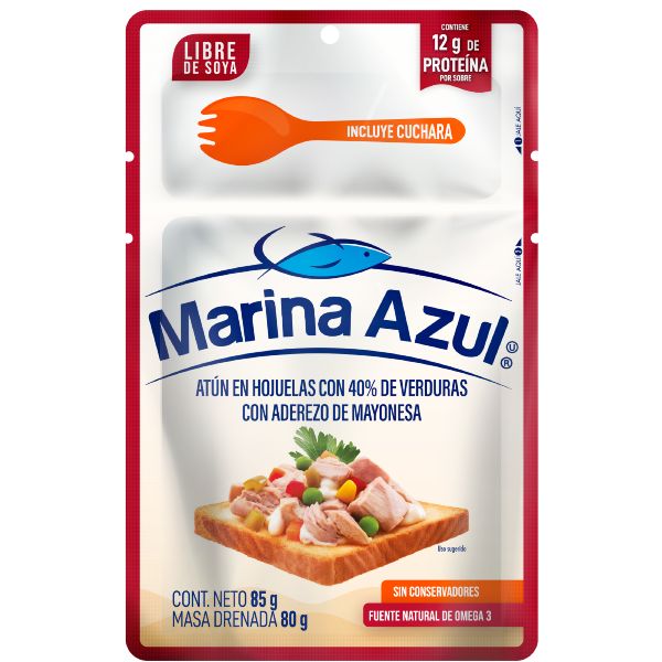 Marina azul atún con verduras y aderezo de mayonesa 85g