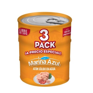 Marina azul atún solido en agua 3 pack 120g