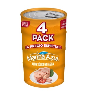 Marina azul atún solido en agua 4 pack 120g