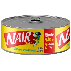 Nair plus+ atún con 25% de soya en agua con aceite 270g