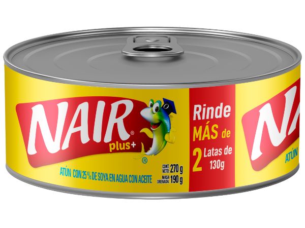 Nair plus+ atún con 25% de soya en agua con aceite 270g