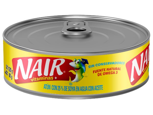 Nair - vitaminas+ atún con 25% de soya en agua con aceite 120g